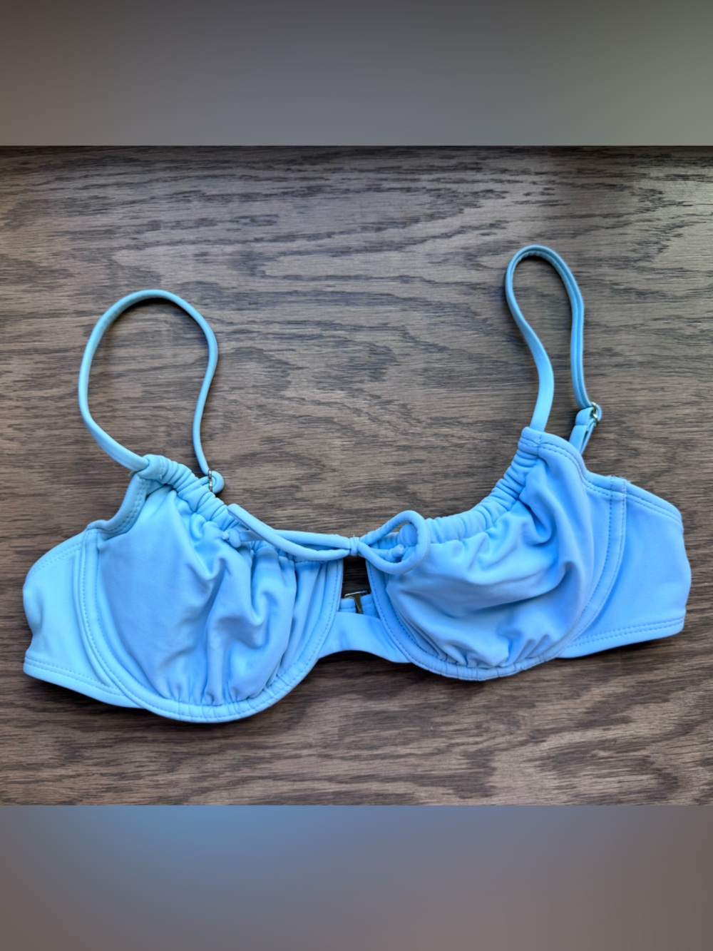 Xhilaration Shirred Underwire Bikini Top Blue - Picture 2 of 4